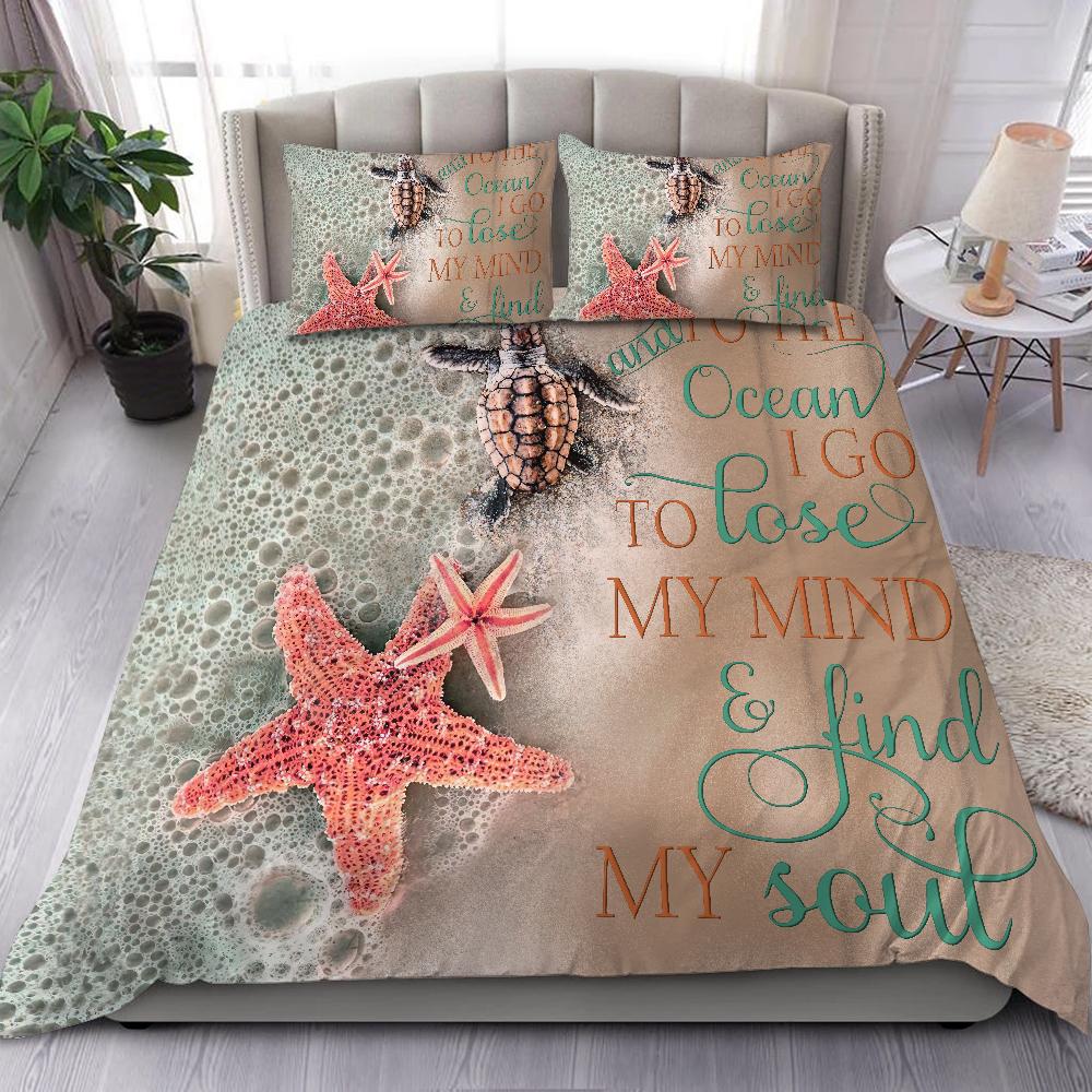 Hawaii Turtle Starfish Beach Bedding Set - Ocean Lovely Brown - Polynesian Pride