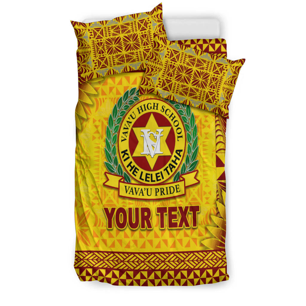 (Custom Personalised) Tonga Vava'u High School Bedding Set Simplified Version - Gold LT8 - Polynesian Pride