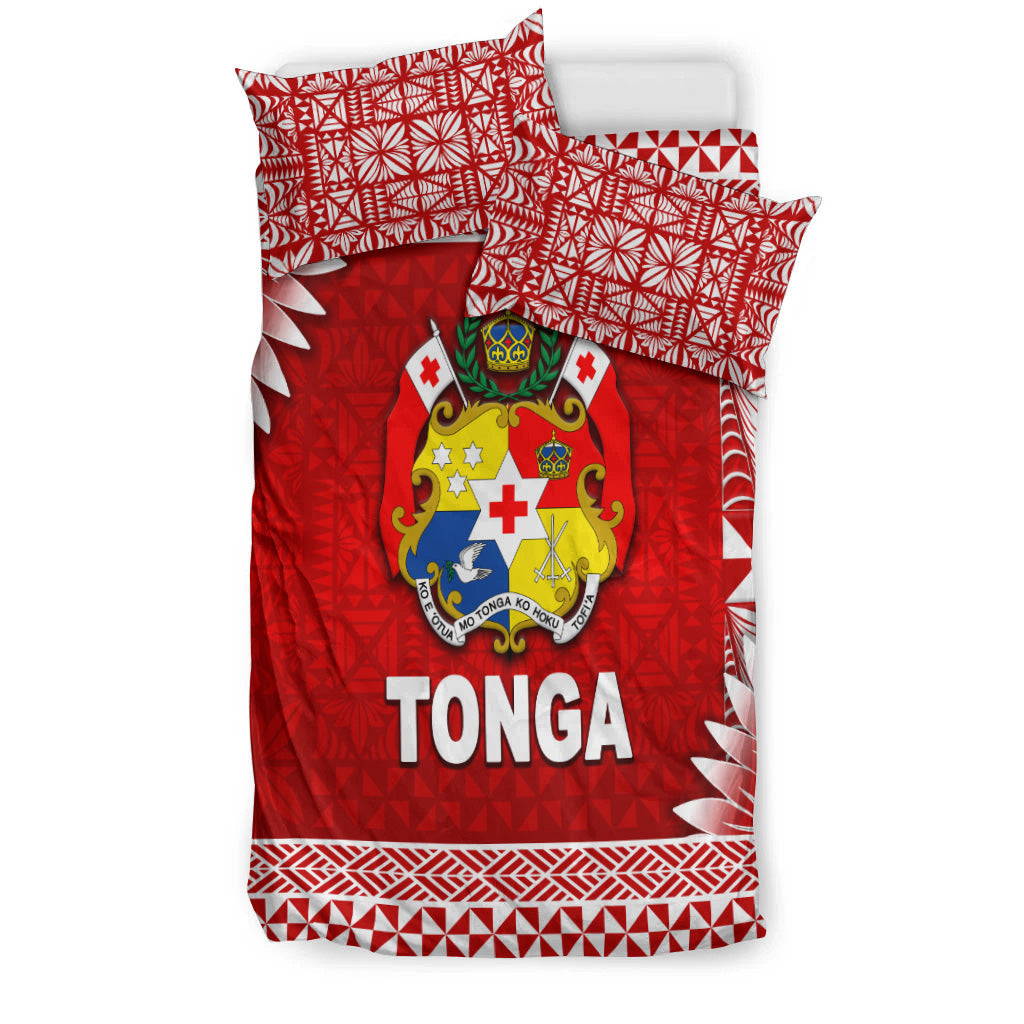 Tonga Coat Of Arms Bedding Set Simplified Version - Red LT8 - Polynesian Pride