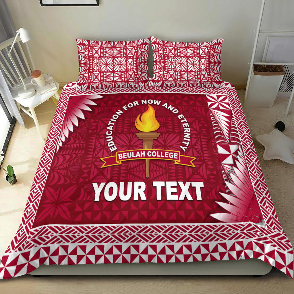 (Custom Personalised) Tonga Beulah College Bedding Set Simplified Version LT8 Maroon - Polynesian Pride