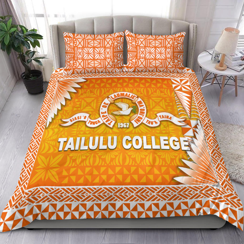 Tonga Tailulu College Bedding Set Simplified Version LT8 Orange - Polynesian Pride