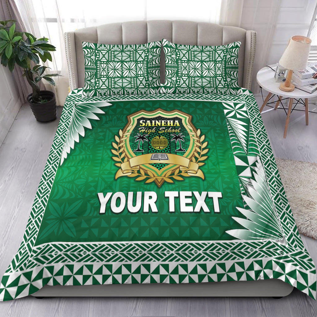 (Custom Personalised) Tonga Saineha High School Bedding Set Simplified Version LT8 Green - Polynesian Pride