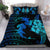 Hawaii Couple Shark Hibiscus Polynesian Bedding Set - Blue - Mina Style - AH Blue - Polynesian Pride