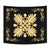 Hawaiian Quilt Maui Plant And Hibiscus Tappestry - Beige Black - AH Wall Tapestry Beige - Polynesian Pride