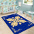 Hawaiian Quilt Maui Plant And Hibiscus Pattern Area Rug - Beige Blue - AH - Polynesian Pride