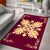 Hawaiian Quilt Maui Plant And Hibiscus Pattern Area Rug - Beige Burgundy - AH - Polynesian Pride