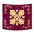 Hawaiian Quilt Maui Plant And Hibiscus Tappestry - Beige Burgundy - AH Wall Tapestry Beige - Polynesian Pride