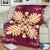 Hawaiian Quilt Maui Plant And Hibiscus Premium Blanket - Beige Burgundy - AH - Polynesian Pride