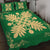 Hawaiian Quilt Maui Plant And Hibiscus Pattern Quilt Bed Set - Beige Green - AH - Polynesian Pride