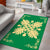 Hawaiian Quilt Maui Plant And Hibiscus Pattern Area Rug - Beige Green - AH - Polynesian Pride