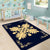 Hawaiian Quilt Maui Plant And Hibiscus Pattern Area Rug - Beige Indigo - AH - Polynesian Pride