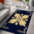 Hawaiian Quilt Maui Plant And Hibiscus Pattern Area Rug - Beige Indigo - AH - Polynesian Pride