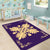 Hawaiian Quilt Maui Plant And Hibiscus Pattern Area Rug - Beige Purple - AH - Polynesian Pride