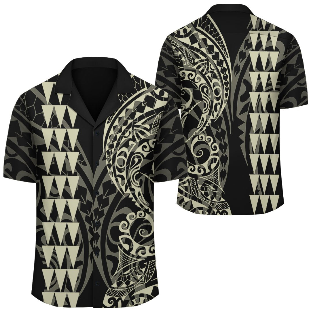 Kakau Polynesian Tribal Hawaiian Shirt Beige - Polynesian Pride