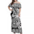 Fiji Coat Of Arms Women Off Shoulder Long Dress Masi Tapa Mixed Palm Tree No1 Black Version LT9 Women Black - Polynesian Pride