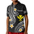 Custom Hawaii Polo Shirt Black Polynesian Line Style LT9 Kid Black - Polynesian Pride