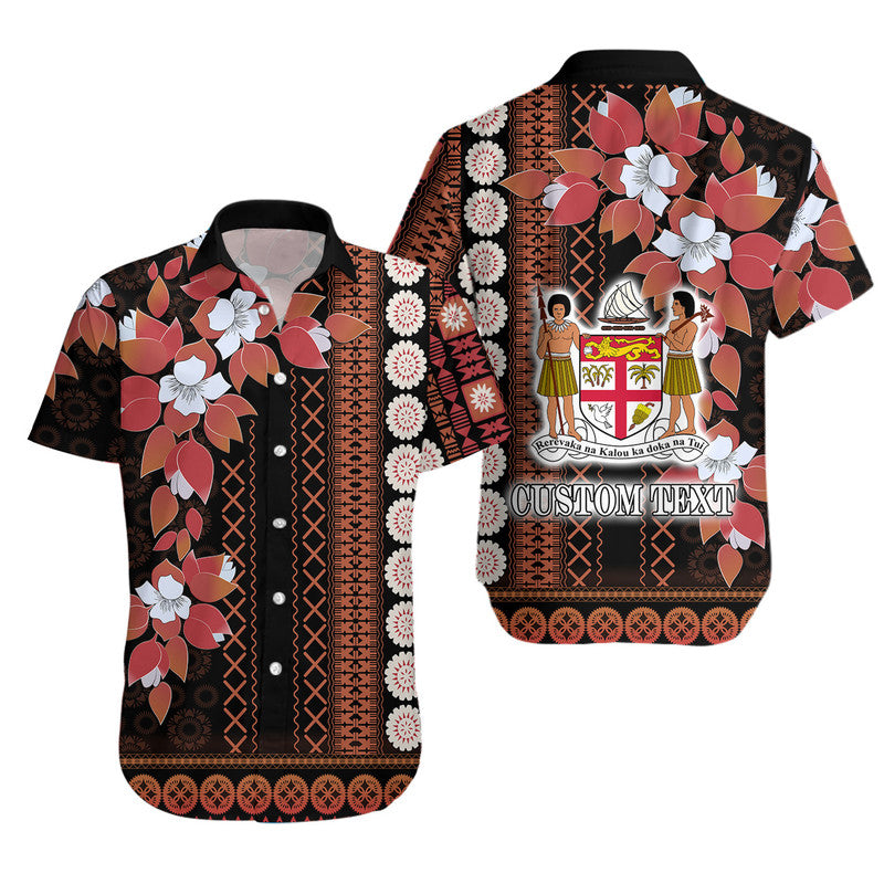 (Custom Personalised) Fiji Hawaiian Shirt Tagimoucia Mixed Black Tapa Style LT9 Unisex Black - Polynesian Pride