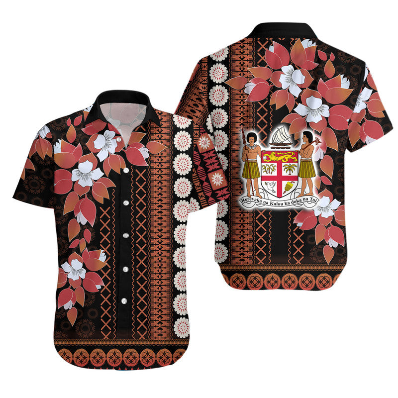 Fiji Hawaiian Shirt Tagimoucia Mixed Black Tapa Style LT9 Unisex Black - Polynesian Pride