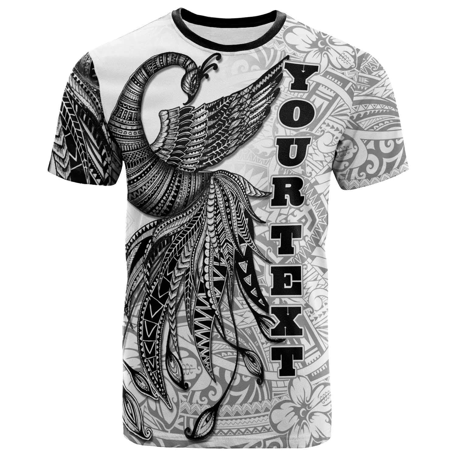 Tonga Custom T Shirt Polynesian Phoenix Bird, Fairytales Bird Black Unisex Black - Polynesian Pride