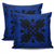 Hawaiian Quilt Maui Plant And Hibiscus Pattern Pillow Covers - Black Blue - AH - Polynesian Pride