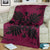 Hawaiian Quilt Maui Plant And Hibiscus Premium Blanket - Black Burgundy - AH - Polynesian Pride