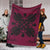 Hawaiian Quilt Maui Plant And Hibiscus Premium Blanket - Black Burgundy - AH - Polynesian Pride