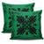 Hawaiian Quilt Maui Plant And Hibiscus Pattern Pillow Covers - Black Green - AH - Polynesian Pride