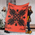 Hawaiian Quilt Maui Plant And Hibiscus Premium Blanket - Black Orange - AH - Polynesian Pride