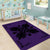 Hawaiian Quilt Maui Plant And Hibiscus Pattern Area Rug - Black Purple - AH - Polynesian Pride