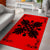 Hawaiian Quilt Maui Plant And Hibiscus Pattern Area Rug - Black Red - AH - Polynesian Pride