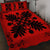 Hawaiian Quilt Maui Plant And Hibiscus Pattern Quilt Bed Set - Black Red - AH - Polynesian Pride