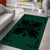 Hawaiian Quilt Maui Plant And Hibiscus Pattern Area Rug - Black Sacramento - AH - Polynesian Pride