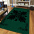 Hawaiian Quilt Maui Plant And Hibiscus Pattern Area Rug - Black Sacramento - AH - Polynesian Pride