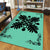 Hawaiian Quilt Maui Plant And Hibiscus Pattern Area Rug - Black Seafoarm - AH - Polynesian Pride