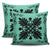 Hawaiian Quilt Maui Plant And Hibiscus Pattern Pillow Covers - Black Seafoarm - AH - Polynesian Pride