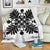 Hawaiian Quilt Maui Plant And Hibiscus Premium Blanket - Black White - AH White - Polynesian Pride