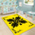 Hawaiian Quilt Maui Plant And Hibiscus Pattern Area Rug - Black Yellow - AH - Polynesian Pride