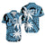 Fiji Coat Of Arms Hawaiian Shirt Masi Tapa Mixed Palm Tree No1 Blue Version LT9 Unisex Blue - Polynesian Pride