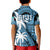 Fiji Coat Of Arms Polo Shirt Masi Tapa Mixed Palm Tree No1 Blue Version LT9 - Polynesian Pride