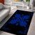 Hawaiian Quilt Maui Plant And Hibiscus Pattern Area Rug - Blue Black - AH - Polynesian Pride