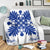 Hawaiian Quilt Maui Plant And Hibiscus Premium Blanket - Blue White - AH - Polynesian Pride