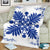 Hawaiian Quilt Maui Plant And Hibiscus Premium Blanket - Blue White - AH - Polynesian Pride