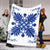 Hawaiian Quilt Maui Plant And Hibiscus Premium Blanket - Blue White - AH - Polynesian Pride