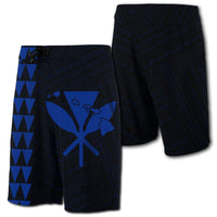 Hawaii Kakau Polynesian Kanaka Map Board Shorts - Blue Men Blue - Polynesian Pride