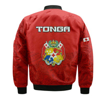 Tonga Rugby Bomber Jacket - Tongan Kupesi Ngatu Design - Polynesian Pride LT9 - Polynesian Pride