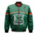 Hawaii Warriors Football Bomber Jacket Polynesian Palm and Hibiscus LT9 Unisex Green - Polynesian Pride