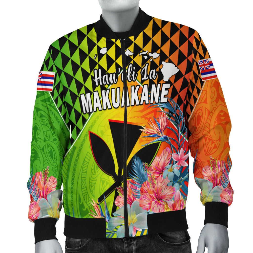 Happy Hawaii Fathers Day Bomber Jacket Hawaiian Tribal Kanaka Maoli Hibiscus LT14 Unisex Reggae - Polynesian Pride