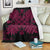 Hawaiian Quilt Maui Plant And Hibiscus Premium Blanket - Burgundy Black - AH White - Polynesian Pride