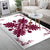 Hawaiian Quilt Maui Plant And Hibiscus Pattern Area Rug - Burgundy White - AH - Polynesian Pride