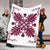 Hawaiian Quilt Maui Plant And Hibiscus Premium Blanket - Burgundy White - AH - Polynesian Pride